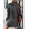 CUPSHE Womens Denim Shirt Dress Long Sleeve Button Down Casual Loose Jean Dresses with Pockets(Black)