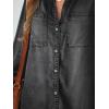 CUPSHE Womens Denim Shirt Dress Long Sleeve Button Down Casual Loose Jean Dresses with Pockets(Black)