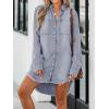 CUPSHE Womens Denim Shirt Dress Long Sleeve Button Down Casual Loose Jean Dresses with Pockets(Light Blue)