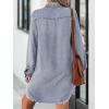 CUPSHE Womens Denim Shirt Dress Long Sleeve Button Down Casual Loose Jean Dresses with Pockets(Light Blue)