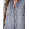 CUPSHE Womens Denim Shirt Dress Long Sleeve Button Down Casual Loose Jean Dresses with Pockets(Light Blue)