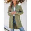 CUPSHE Womens Denim Shirt Dress Long Sleeve Button Down Casual Loose Jean Dresses with Pockets(Olive)