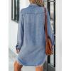 CUPSHE Womens Denim Shirt Dress Long Sleeve Button Down Casual Loose Jean Dresses with Pockets(Sky Blue)