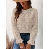 CUPSHE Women’s Eyelet Long Sleeve Tops Shirts Dressy Hollow Out Crochet Lace Embroidered Blouses 2026 Fashion(Beige)