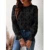 CUPSHE Women’s Eyelet Long Sleeve Tops Shirts Dressy Hollow Out Crochet Lace Embroidered Blouses 2026 Fashion(Black)