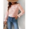 CUPSHE Women’s Eyelet Long Sleeve Tops Shirts Dressy Hollow Out Crochet Lace Embroidered Blouses 2026 Fashion(Pink)