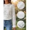 CUPSHE Women’s Eyelet Long Sleeve Tops Shirts Dressy Hollow Out Crochet Lace Embroidered Blouses 2026 Fashion(White)