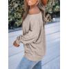 CUPSHE Womens Fashion Long Sleeve Crewneck Knitted Ribbed Shirts Pullover Sweaters Casual Loose Tops(Khaki)