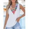 CUPSHE Womens Fashion Tank Floral Crochet V-Neck Top Summer Clothes Casual Sleeveless Shirts Loose Fit(White)
