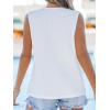 CUPSHE Womens Fashion Tank Floral Crochet V-Neck Top Summer Clothes Casual Sleeveless Shirts Loose Fit(White)