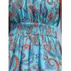 CUPSHE Women’s Halter Neck Boho Summer Dress Smocked Waist Mini Dresses Sleeveless Vacation Short Casual Flowy Sundress(Blue)