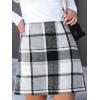 CUPSHE Women’s High Waist Plaid Skirt Causal Bodycon Pencil Wool Mini Skirts Winter Fall A Line Elegent Outfits(Black)