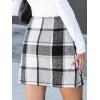 CUPSHE Women’s High Waist Plaid Skirt Causal Bodycon Pencil Wool Mini Skirts Winter Fall A Line Elegent Outfits(Black)