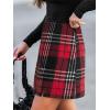 CUPSHE Women’s High Waist Plaid Skirt Causal Bodycon Pencil Wool Mini Skirts Winter Fall A Line Elegent Outfits(Black Red)
