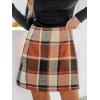 CUPSHE Women’s High Waist Plaid Skirt Causal Bodycon Pencil Wool Mini Skirts Winter Fall A Line Elegent Outfits(Brick Red)