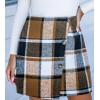 CUPSHE Women’s High Waist Plaid Skirt Causal Bodycon Pencil Wool Mini Skirts Winter Fall A Line Elegent Outfits(Brown Black)