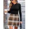 CUPSHE Women’s High Waist Plaid Skirt Causal Bodycon Pencil Wool Mini Skirts Winter Fall A Line Elegent Outfits(Coffee)
