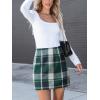 CUPSHE Women’s High Waist Plaid Skirt Causal Bodycon Pencil Wool Mini Skirts Winter Fall A Line Elegent Outfits(Green)