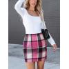 CUPSHE Women’s High Waist Plaid Skirt Causal Bodycon Pencil Wool Mini Skirts Winter Fall A Line Elegent Outfits(Pink)