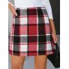 CUPSHE Women’s High Waist Plaid Skirt Causal Bodycon Pencil Wool Mini Skirts Winter Fall A Line Elegent Outfits(Red)