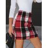 CUPSHE Women’s High Waist Plaid Skirt Causal Bodycon Pencil Wool Mini Skirts Winter Fall A Line Elegent Outfits(Red)