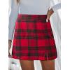 CUPSHE Women’s High Waist Plaid Skirt Causal Bodycon Pencil Wool Mini Skirts Winter Fall A Line Elegent Outfits(Red Green 2)