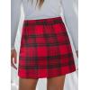 CUPSHE Women’s High Waist Plaid Skirt Causal Bodycon Pencil Wool Mini Skirts Winter Fall A Line Elegent Outfits(Red Green 2)