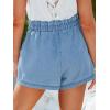 CUPSHE Women’s High Waisted Shorts Drawstring Casual Loose Fit Summer Jean Short Pocket Soft Lightweight Elastic Pant(Blue)