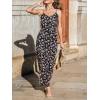 CUPSHE Womens Jumpsuit, Summer Sleeveless Floral Print Straight Leg Jumpsuits Outfit Casual for Vacations Beaches(Black)