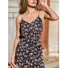 CUPSHE Womens Jumpsuit, Summer Sleeveless Floral Print Straight Leg Jumpsuits Outfit Casual for Vacations Beaches(Black)