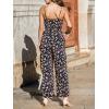 CUPSHE Womens Jumpsuit, Summer Sleeveless Floral Print Straight Leg Jumpsuits Outfit Casual for Vacations Beaches(Black)