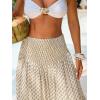 CUPSHE Women’s Maxi Skirt Spring Summer High Waist Smocked Casual Beach Long Skirt(White)