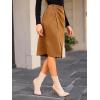 CUPSHE Women’s Midi Skirts Split Ruched Button Pencil Skirts Elastic Waist Wrap Long Skirt(Beige)