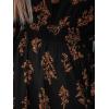 CUPSHE Women’s Mock Neck Floral Mini Fall Dress Long Ruffle Sleeve Elastic Waist Smocked Casual Flowying Mini Dresses(Black Floral)