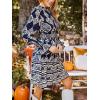 CUPSHE Women’s Mock Neck Floral Mini Fall Dress Long Ruffle Sleeve Elastic Waist Smocked Casual Flowying Mini Dresses(Black Paisley)