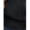 CUPSHE Women’s Off The Shoulder Top Fall 2026 Oversized Knit Long Lantern Sleeves Pullover Blouse(Black)