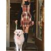 CUPSHE Women’s Overall Dress Square Neck Plaid Sleeveless Casual Short A Line Cute Fall Mini Pinafore Dresses(Brown Plaid)