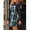 CUPSHE Women’s Overall Dress Square Neck Plaid Sleeveless Casual Short A Line Cute Fall Mini Pinafore Dresses(Green Plaid)