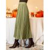 CUPSHE Women’s Pleated Midi Skirts Dressy A Line Velvet High Waist Long Skirt(Green)