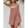 CUPSHE Women’s Romper Cami Strap Shortalls Sleeveless Overall Front Pocket Outfit Casual Beach(Pink)