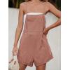 CUPSHE Women’s Romper Cami Strap Shortalls Sleeveless Overall Front Pocket Outfit Casual Beach(Pink)
