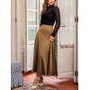 CUPSHE Women’s Satin Midi Skirts A Line High Waisted Flowy Elegant Long Skirt Casual Vacation Outfits(Coffee)