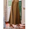 CUPSHE Women’s Satin Midi Skirts A Line High Waisted Flowy Elegant Long Skirt Casual Vacation Outfits(Coffee)