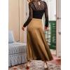 CUPSHE Women’s Satin Midi Skirts A Line High Waisted Flowy Elegant Long Skirt Casual Vacation Outfits(Coffee)
