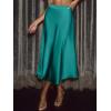 CUPSHE Women’s Satin Skirt Flowy A Line Cocktail Party Wedding High Waist Long Midi Skirts Vacation Outfits(Green)