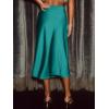 CUPSHE Women’s Satin Skirt Flowy A Line Cocktail Party Wedding High Waist Long Midi Skirts Vacation Outfits(Green)