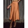 CUPSHE Women’s Satin Skirt Flowy A Line Cocktail Party Wedding High Waist Long Midi Skirts Vacation Outfits(Orange)