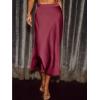 CUPSHE Women’s Satin Skirt Flowy A Line Cocktail Party Wedding High Waist Long Midi Skirts Vacation Outfits(Wine)