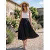 CUPSHE Women’s Self Tie Knot Midi Skirts Flowy A Line Long Skirts Holiday(Black)