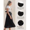 CUPSHE Women’s Self Tie Knot Midi Skirts Flowy A Line Long Skirts Holiday(Black)